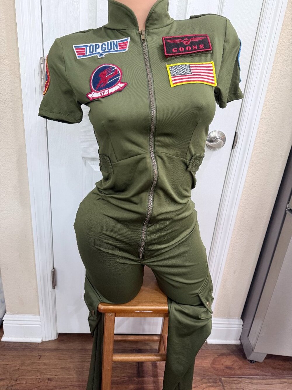 Leg Avenue Top Gun Maverick Goose Flight Suit Jumpsuit Costume M